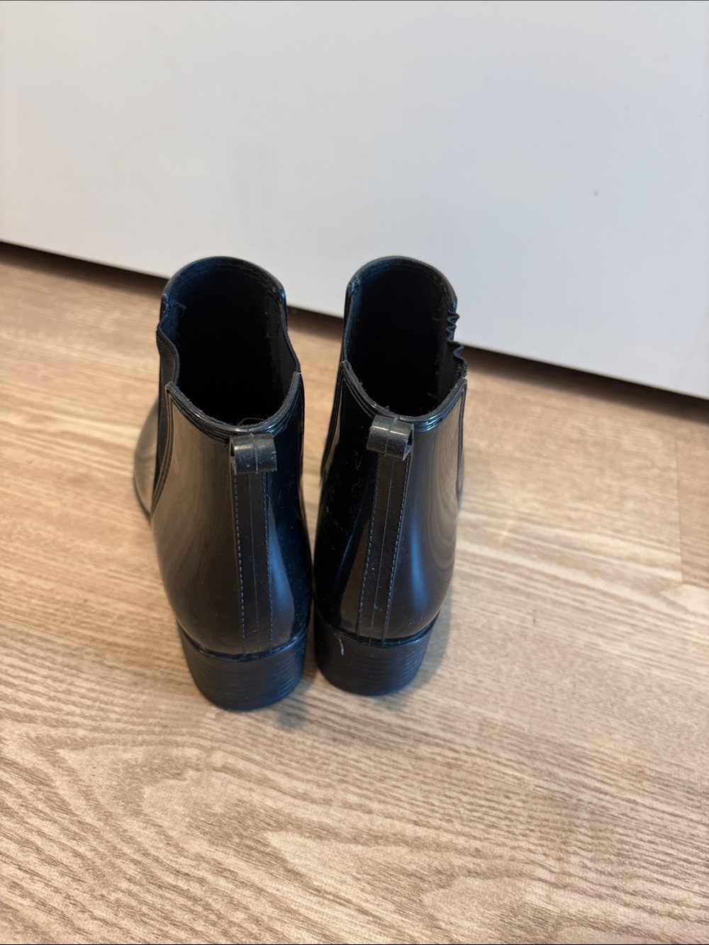 Jeffrey Campbell Black Patent Pointed Chelsea Rain Boots - Picture 3 of 5